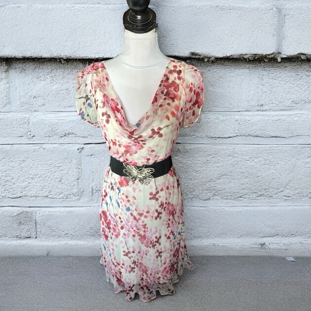Seraphine Pink Floral dress w/full slip - Picture 2 of 14